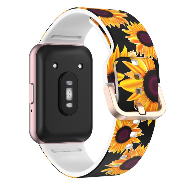 For Samsung Galaxy Fit3 xDfind Gold Buckle Printed Silicone Watch Band