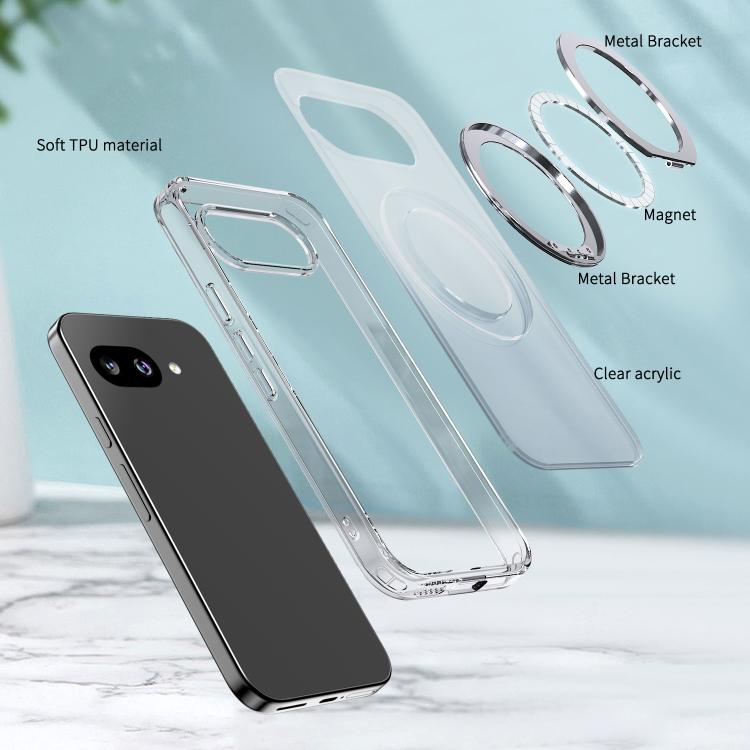 For Google Pixel 9a kalebol MagSafe Metal Ring Holder Phone Case