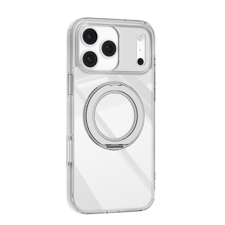 For iPhone 17 Pro Max Mutural Ice Amber Series MagSafe Holder TPU Phone Case - Transparent