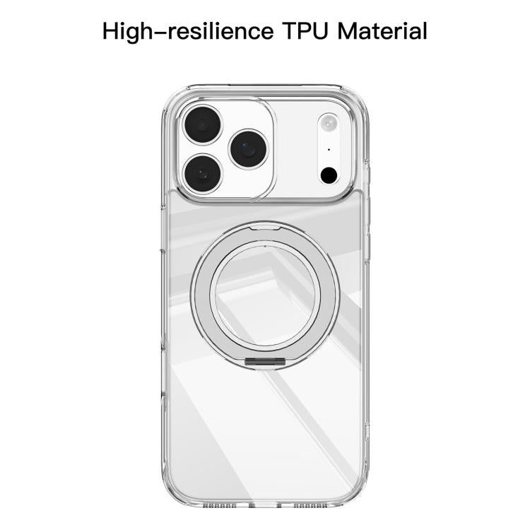 For iPhone 17 Pro Max Mutural Ice Amber Series MagSafe Holder TPU Phone Case - Transparent