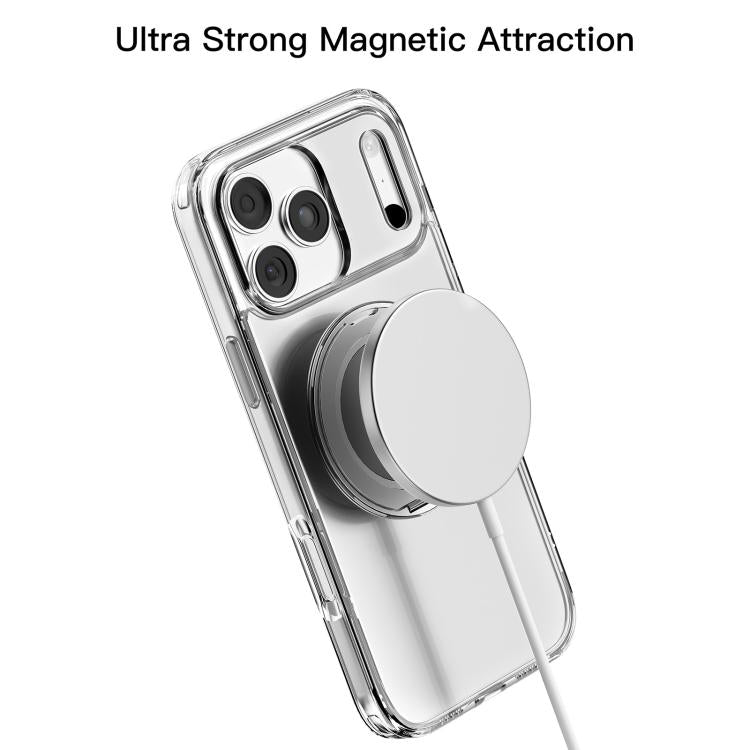 For iPhone 17 Pro Max Mutural Ice Amber Series MagSafe Holder TPU Phone Case - Transparent