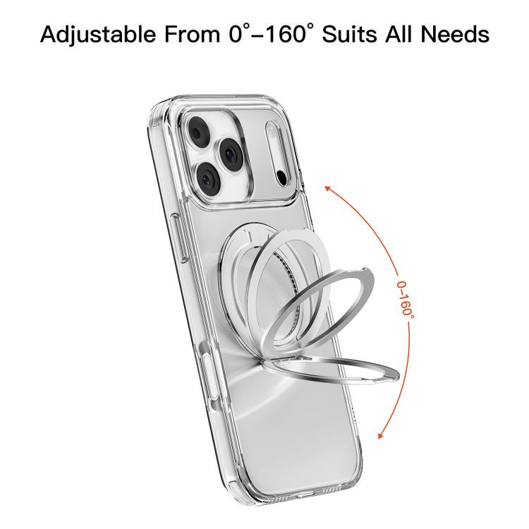 For iPhone 17 Pro Max Mutural Ice Amber Series MagSafe Holder TPU Phone Case - Transparent