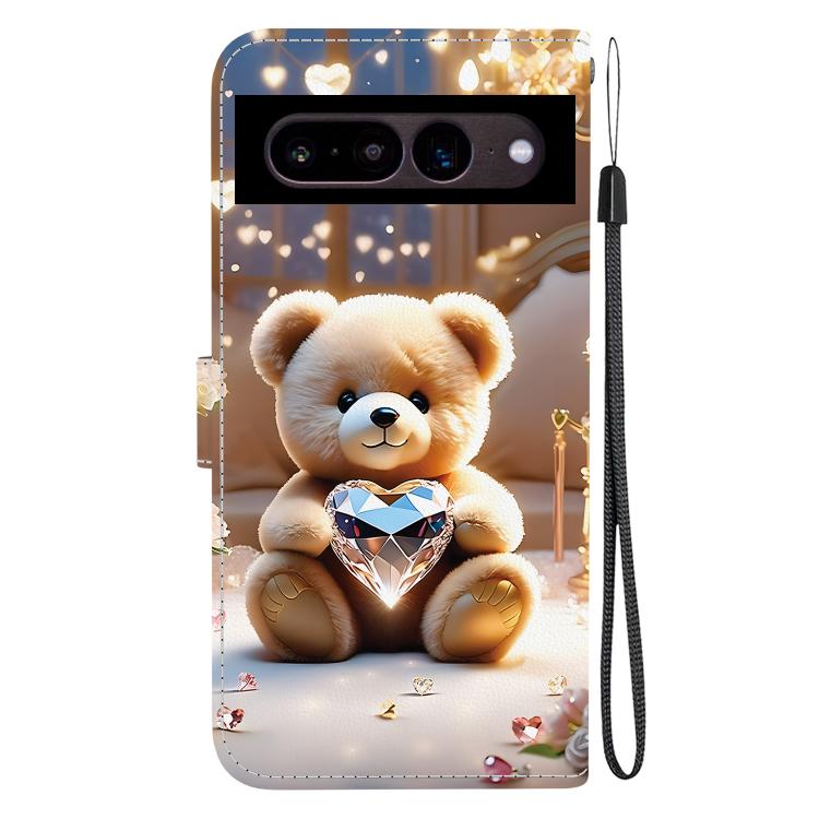 For Google Pixel 7 Crystal Texture Colored Drawing Leather Phone Case