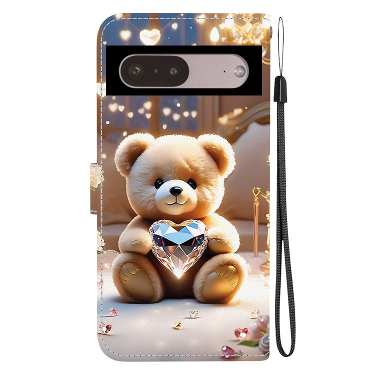 For Google Pixel 7 Pro Crystal Texture Colored Drawing Leather Phone Case