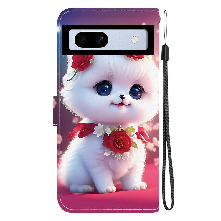 For Google Pixel 7a Crystal Texture Colored Drawing Leather Phone Case