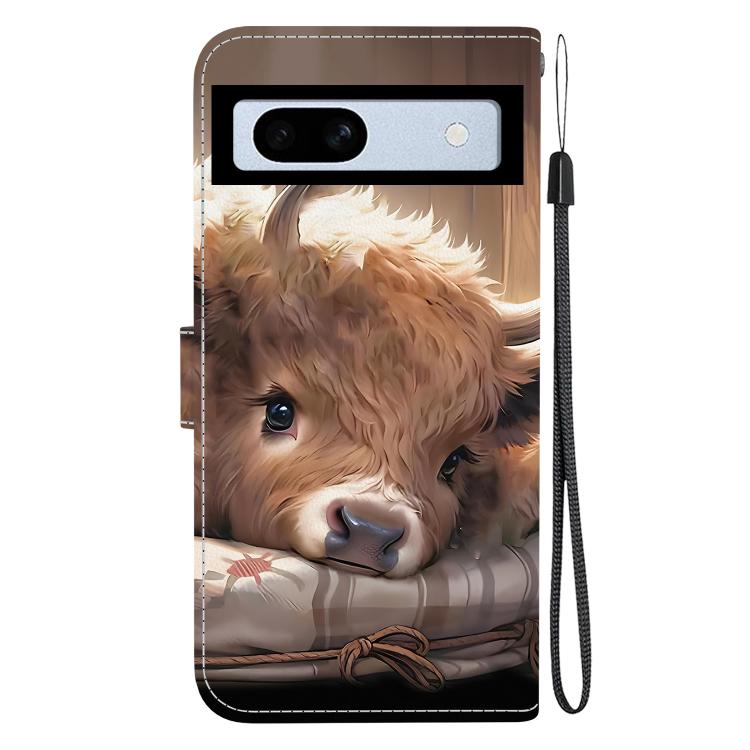 For Google Pixel 7a Crystal Texture Colored Drawing Leather Phone Case