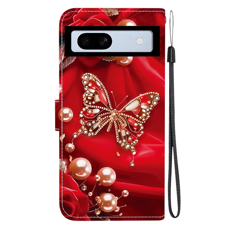For Google Pixel 7a Crystal Texture Colored Drawing Leather Phone Case