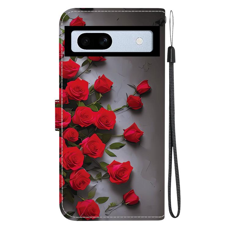 For Google Pixel 7a Crystal Texture Colored Drawing Leather Phone Case