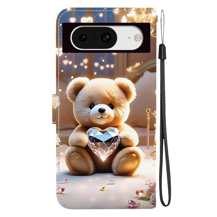 For Google Pixel 8 Crystal Texture Colored Drawing Leather Phone Case