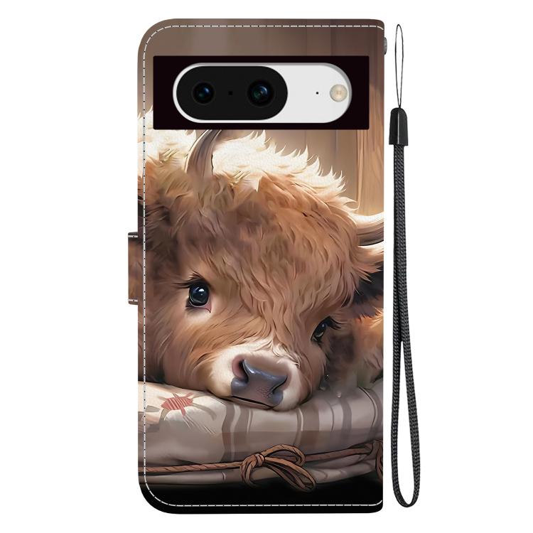 For Google Pixel 8 Crystal Texture Colored Drawing Leather Phone Case