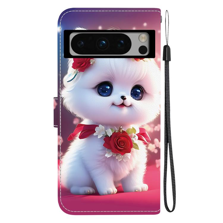 For Google Pixel 8 Pro Crystal Texture Colored Drawing Leather Phone Case
