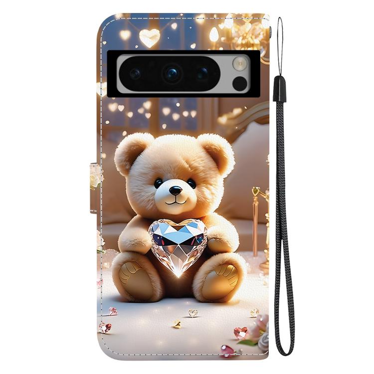 For Google Pixel 8 Pro Crystal Texture Colored Drawing Leather Phone Case