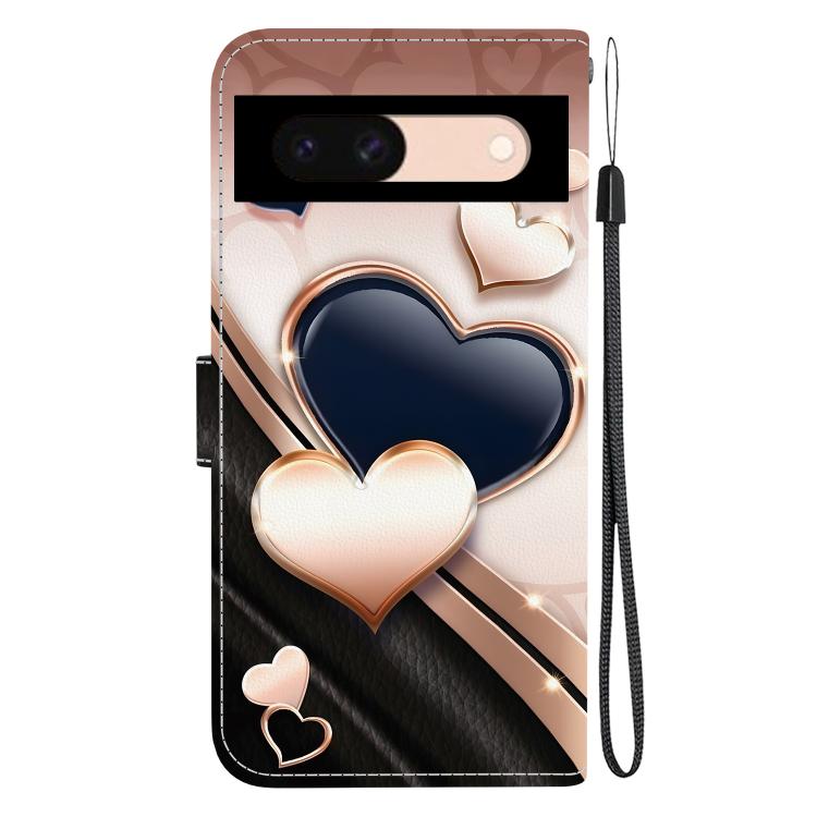 For Google Pixel 8a Crystal Texture Colored Drawing Leather Phone Case