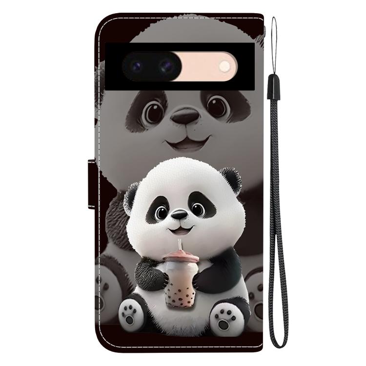 For Google Pixel 8a Crystal Texture Colored Drawing Leather Phone Case