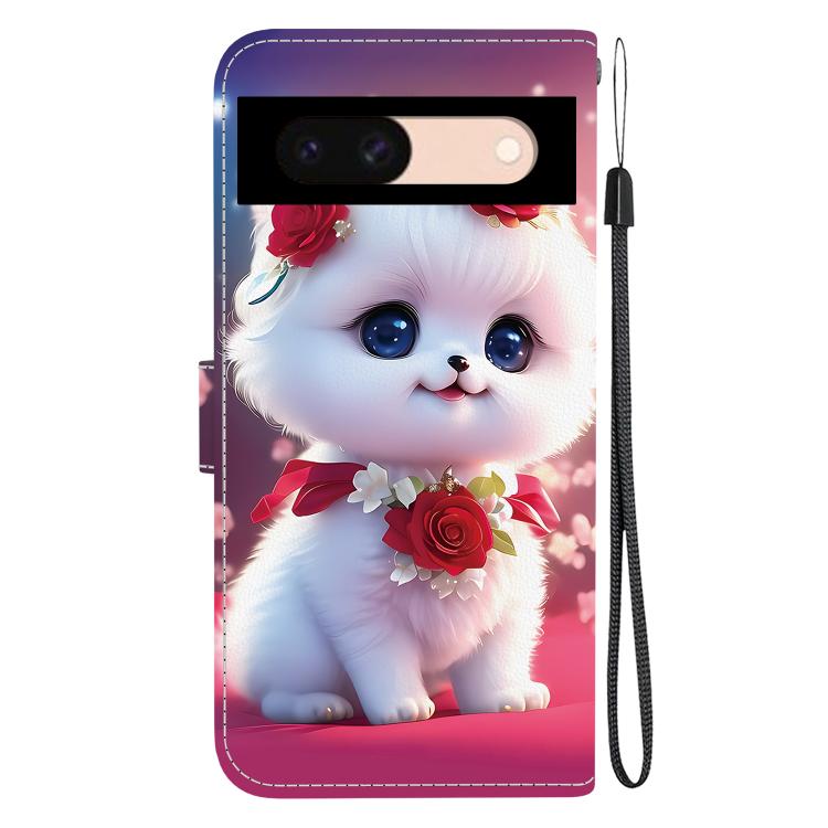 For Google Pixel 8a Crystal Texture Colored Drawing Leather Phone Case