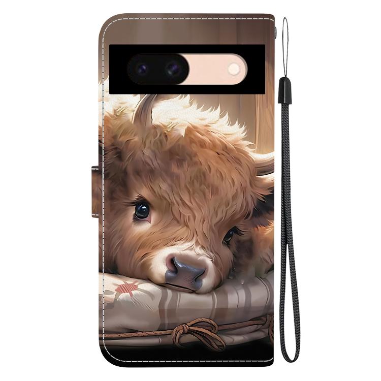 For Google Pixel 8a Crystal Texture Colored Drawing Leather Phone Case