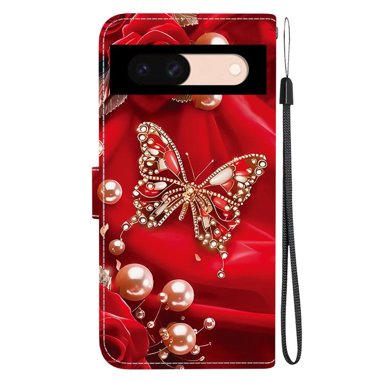 For Google Pixel 8a Crystal Texture Colored Drawing Leather Phone Case