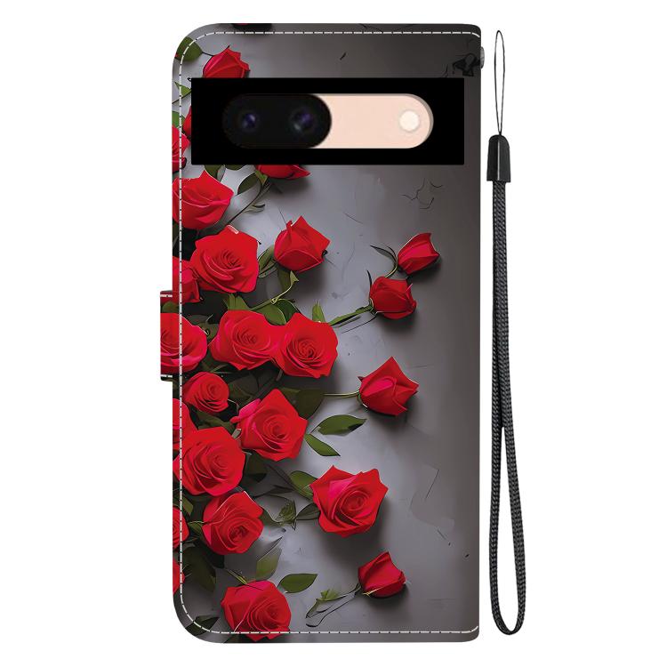 For Google Pixel 8a Crystal Texture Colored Drawing Leather Phone Case