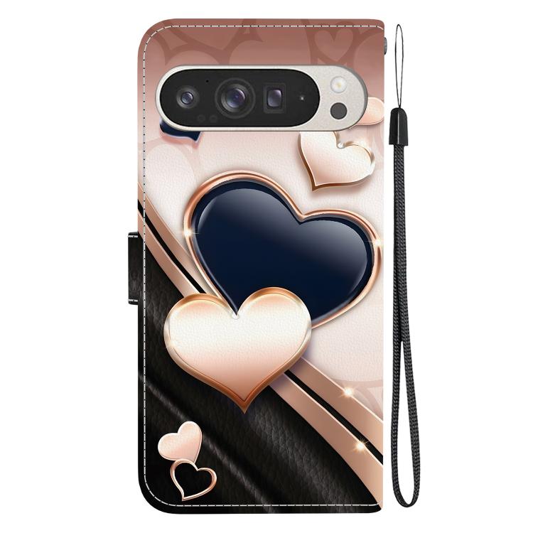 For Google Pixel 9 Pro XL Crystal Texture Colored Drawing Leather Phone Case