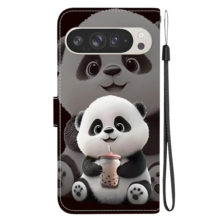 For Google Pixel 9 Pro XL Crystal Texture Colored Drawing Leather Phone Case