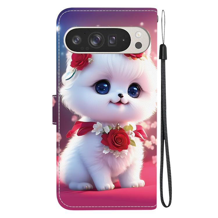 For Google Pixel 9 Pro XL Crystal Texture Colored Drawing Leather Phone Case