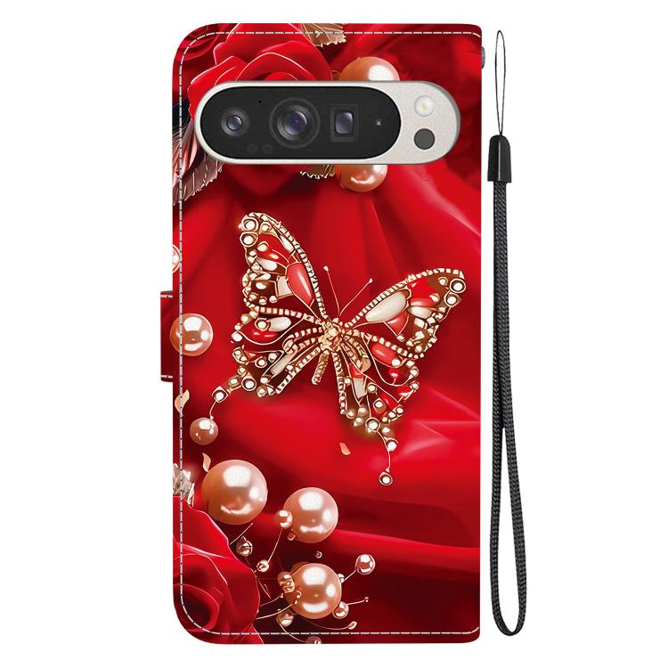 For Google Pixel 9 Pro XL Crystal Texture Colored Drawing Leather Phone Case