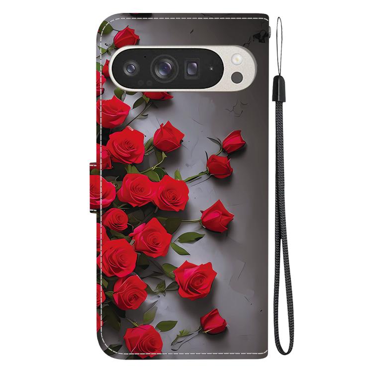 For Google Pixel 9 Pro XL Crystal Texture Colored Drawing Leather Phone Case