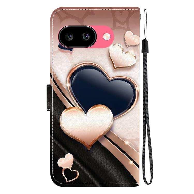 For Google Pixel 9a Crystal Texture Colored Drawing Leather Phone Case