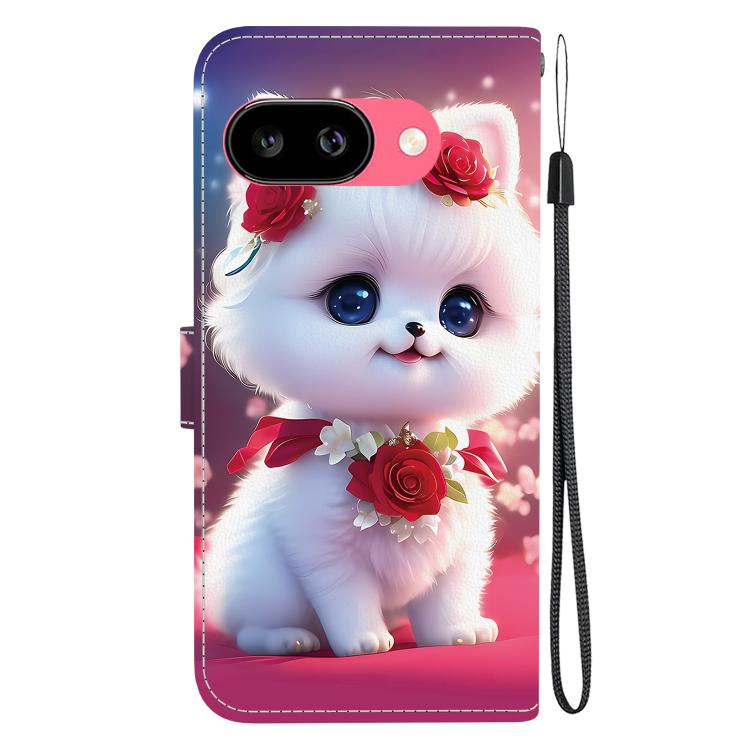 For Google Pixel 9a Crystal Texture Colored Drawing Leather Phone Case