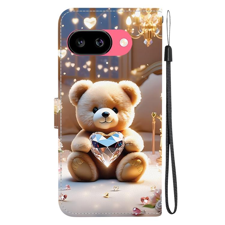 For Google Pixel 9a Crystal Texture Colored Drawing Leather Phone Case