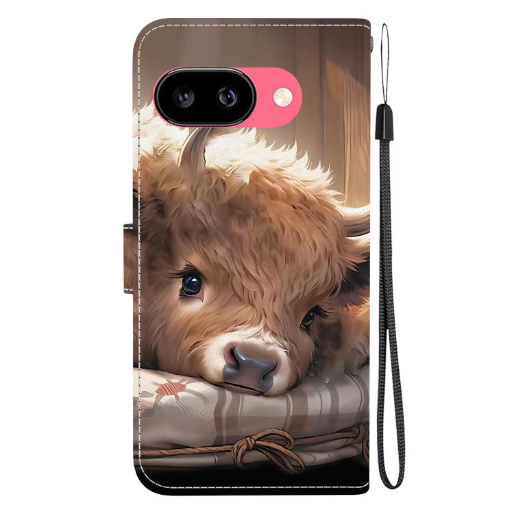 For Google Pixel 9a Crystal Texture Colored Drawing Leather Phone Case