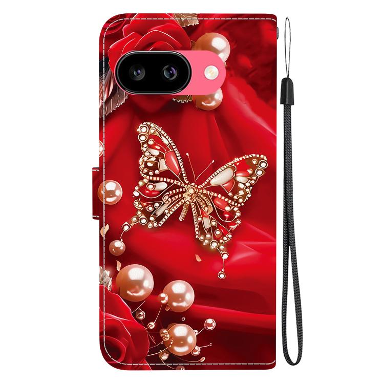 For Google Pixel 9a Crystal Texture Colored Drawing Leather Phone Case