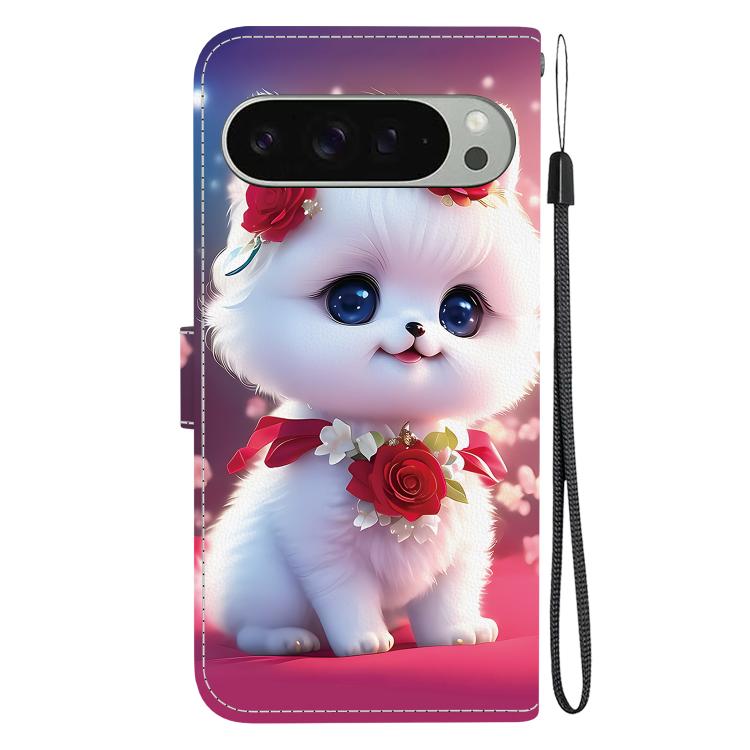 For Google Pixel 9 / Pixel 9 Pro Crystal Texture Colored Drawing Leather Phone Case
