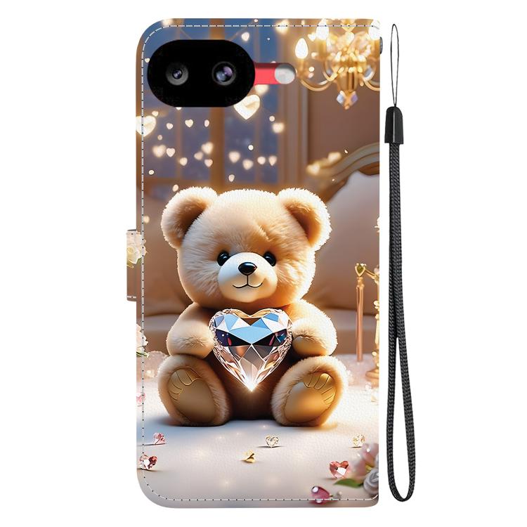 For Google Pixel 10a Crystal Texture Colored Drawing Leather Phone Case