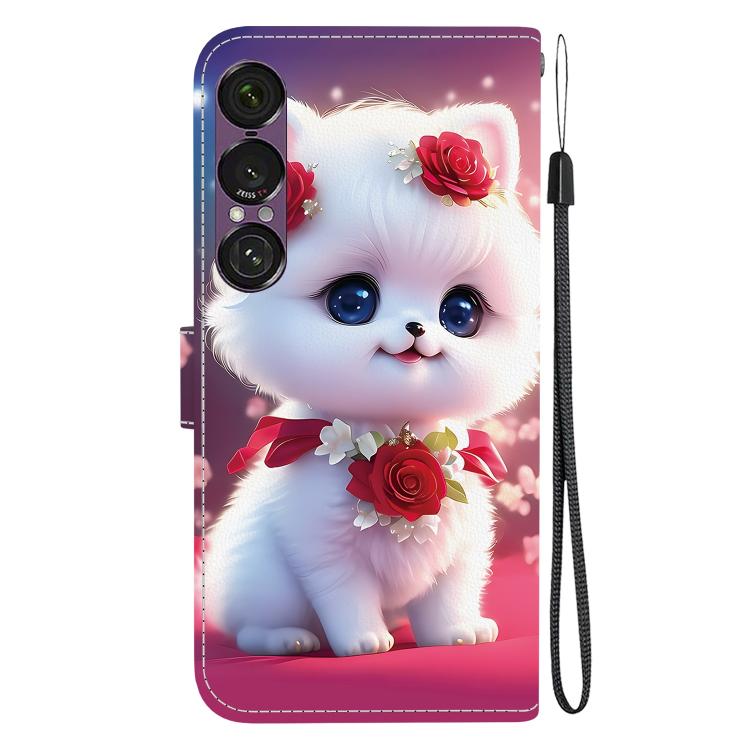 For Sony Xperia 1 VII Crystal Texture Colored Drawing Leather Phone Case
