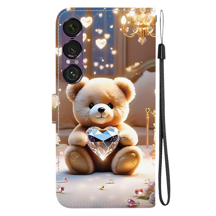 For Sony Xperia 1 VII Crystal Texture Colored Drawing Leather Phone Case
