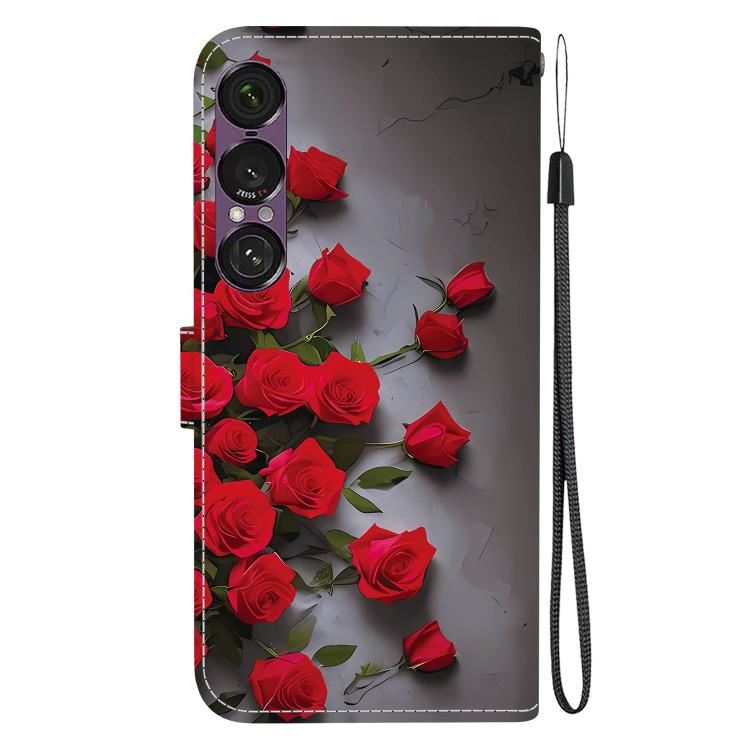 For Sony Xperia 1 VII Crystal Texture Colored Drawing Leather Phone Case