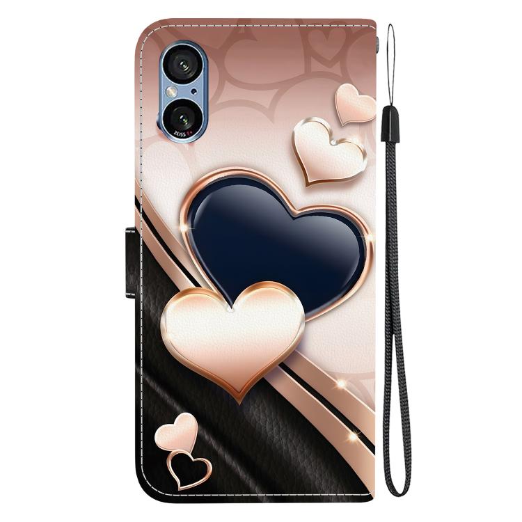 For Sony Xperia 5 V Crystal Texture Colored Drawing Leather Phone Case