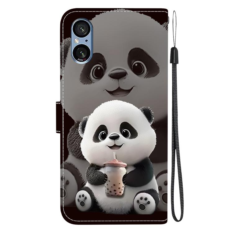 For Sony Xperia 5 V Crystal Texture Colored Drawing Leather Phone Case