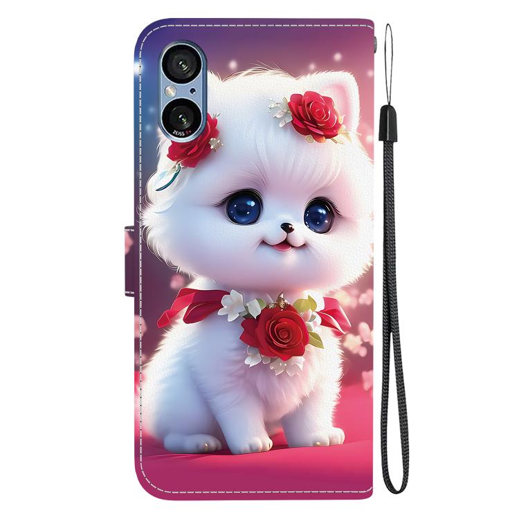 For Sony Xperia 5 V Crystal Texture Colored Drawing Leather Phone Case