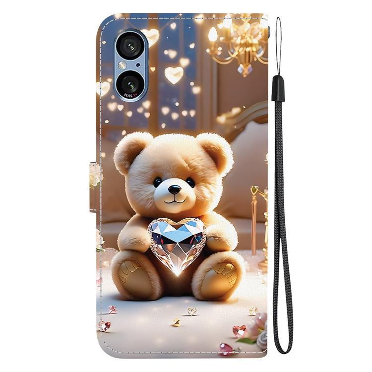For Sony Xperia 5 V Crystal Texture Colored Drawing Leather Phone Case
