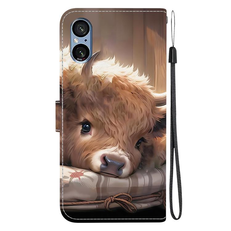 For Sony Xperia 5 V Crystal Texture Colored Drawing Leather Phone Case