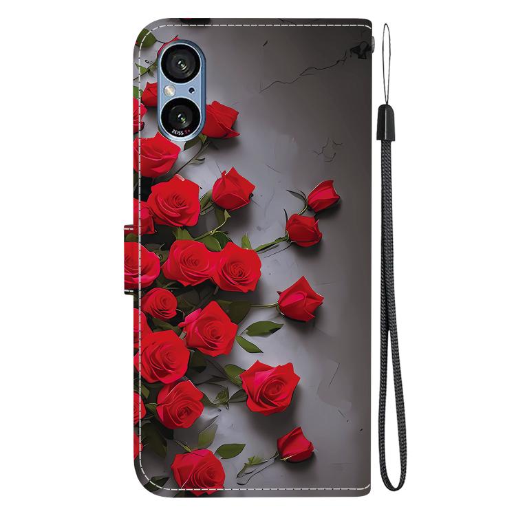 For Sony Xperia 5 V Crystal Texture Colored Drawing Leather Phone Case