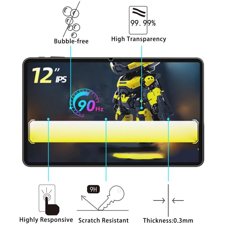 For SVITO0 P12 12 inch 25pcs 9H 0.3mm Explosion-proof Tempered Glass Film