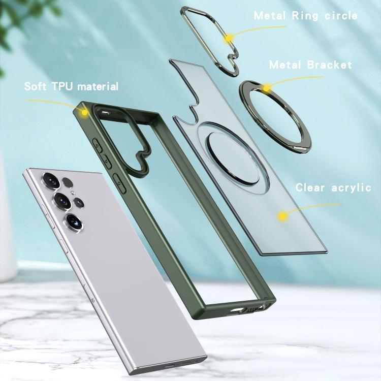 For Samsung Galaxy S22 Ultra 5G kalebol MagSafe Metal Ring Holder Phone Case