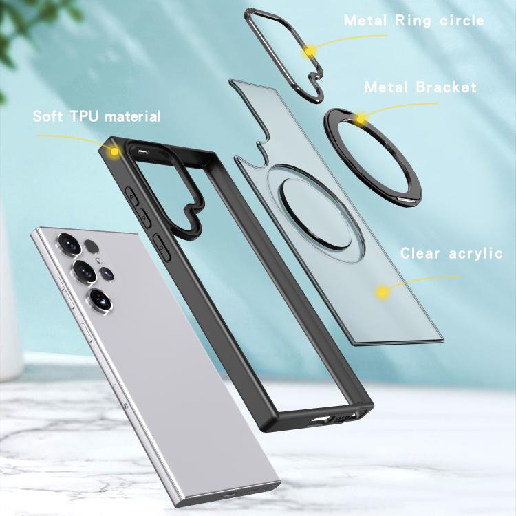 For Samsung Galaxy S23 Ultra 5G kalebol MagSafe Metal Ring Holder Phone Case