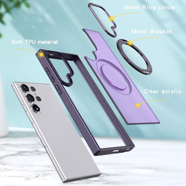 For Samsung Galaxy S23 Ultra 5G kalebol MagSafe Metal Ring Holder Phone Case