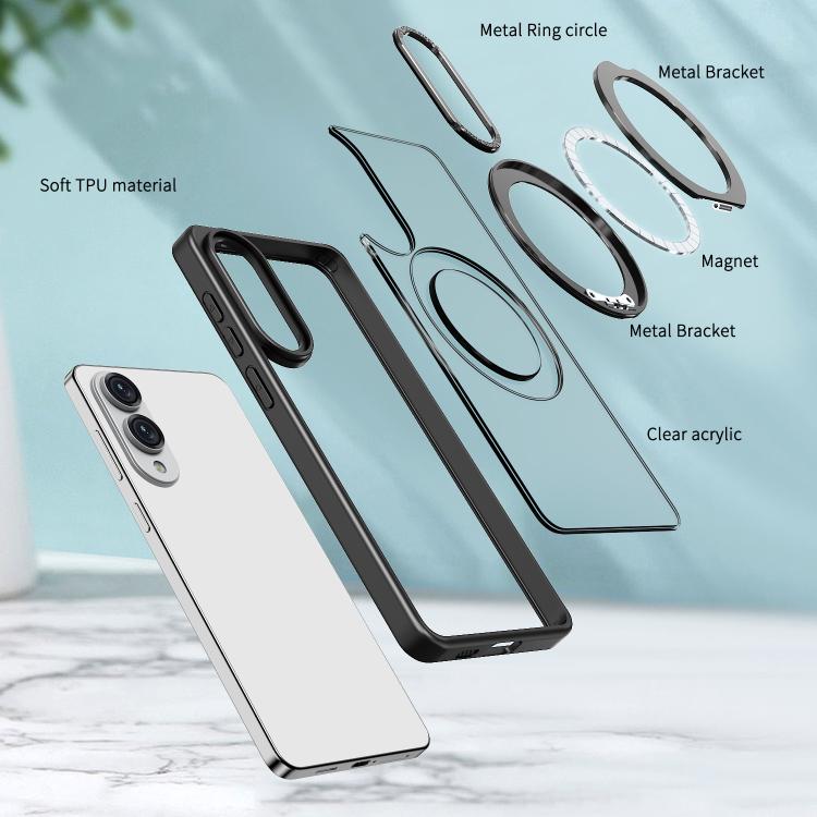 For Samsung Galaxy S25 Edge 5G kalebol MagSafe Metal Ring Holder Phone Case