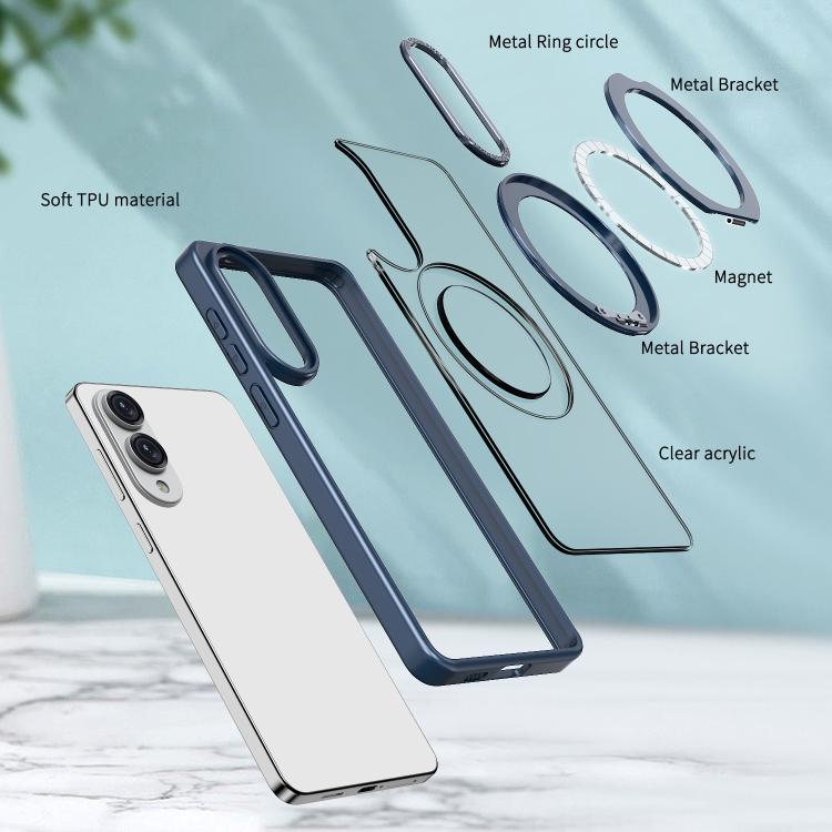 For Samsung Galaxy S25 Edge 5G kalebol MagSafe Metal Ring Holder Phone Case