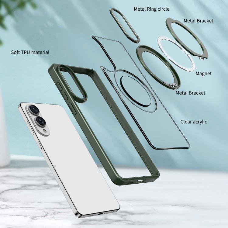 For Samsung Galaxy S25 Edge 5G kalebol MagSafe Metal Ring Holder Phone Case